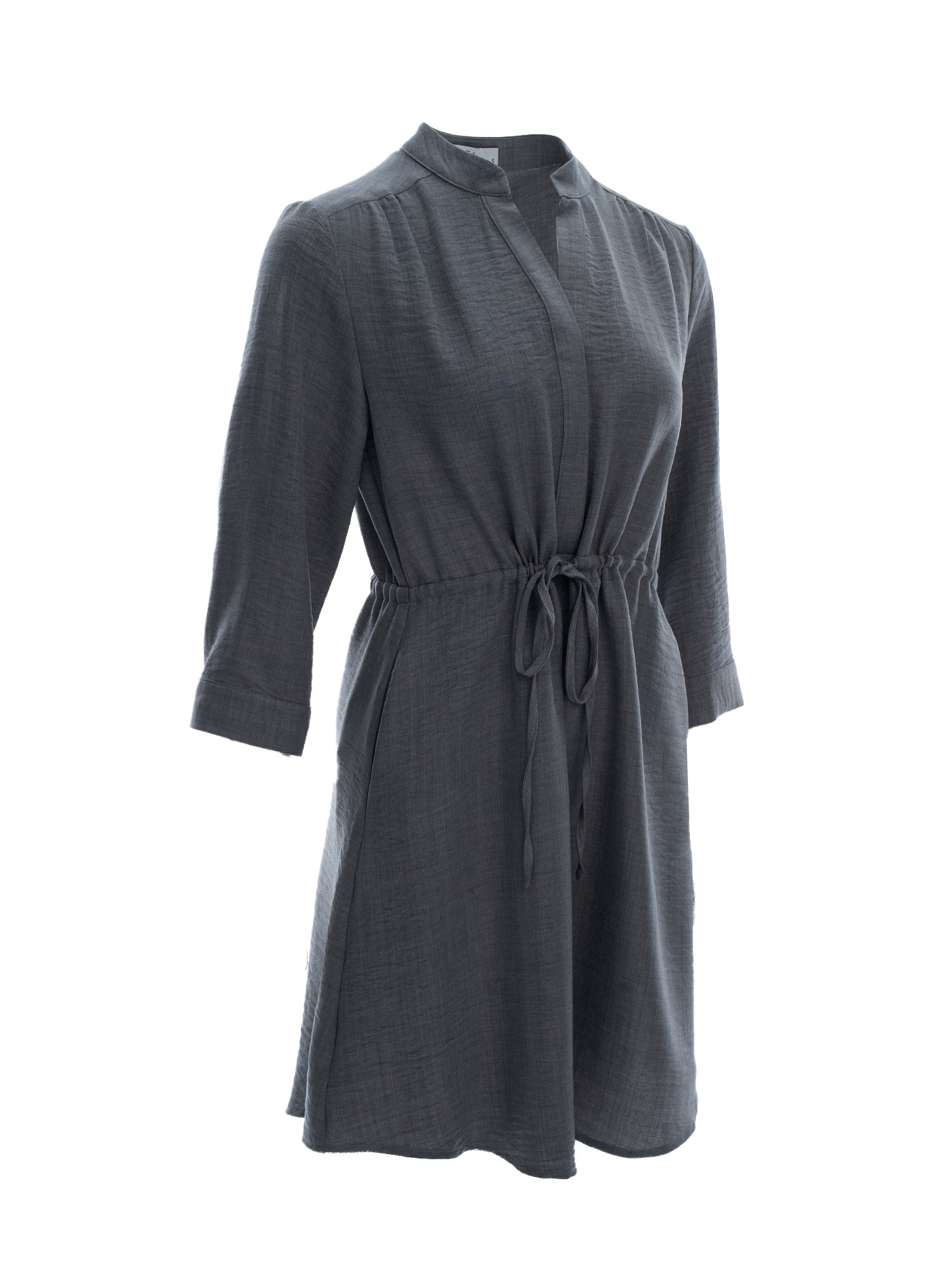 Quarter Sleeve Drawstring Dress