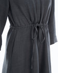 Quarter Sleeve Drawstring Dress