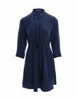 Quarter Sleeve Drawstring Dress