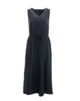 Sleeveless V-Neck Open Back Detail Midi Dress