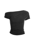 Asymmetric Neckline Fitted Top
