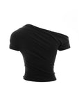 Asymmetric Neckline Fitted Top