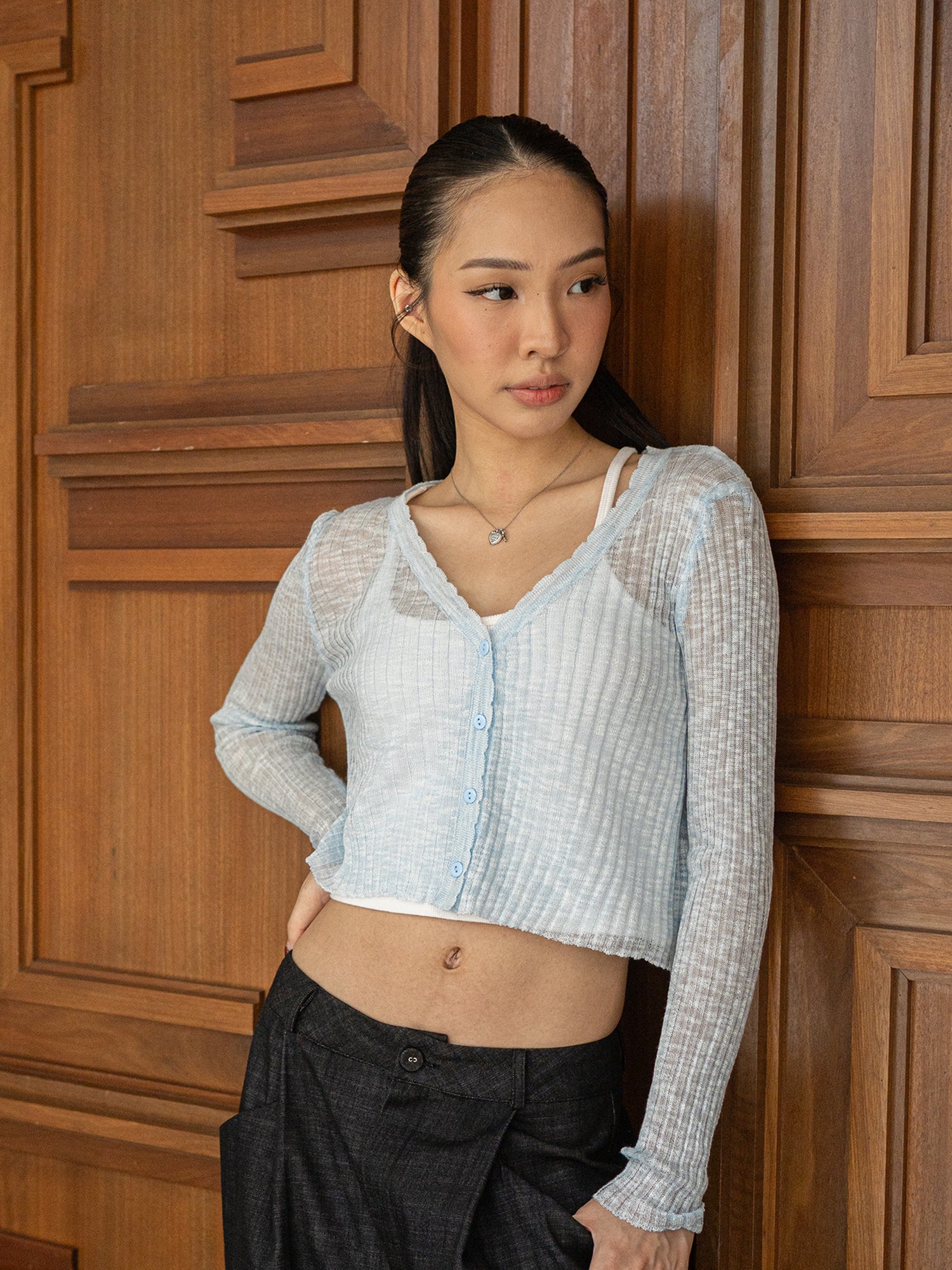 V-Neck Knit Cardigan