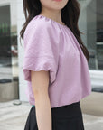 Puff Sleeve Crop Blouse