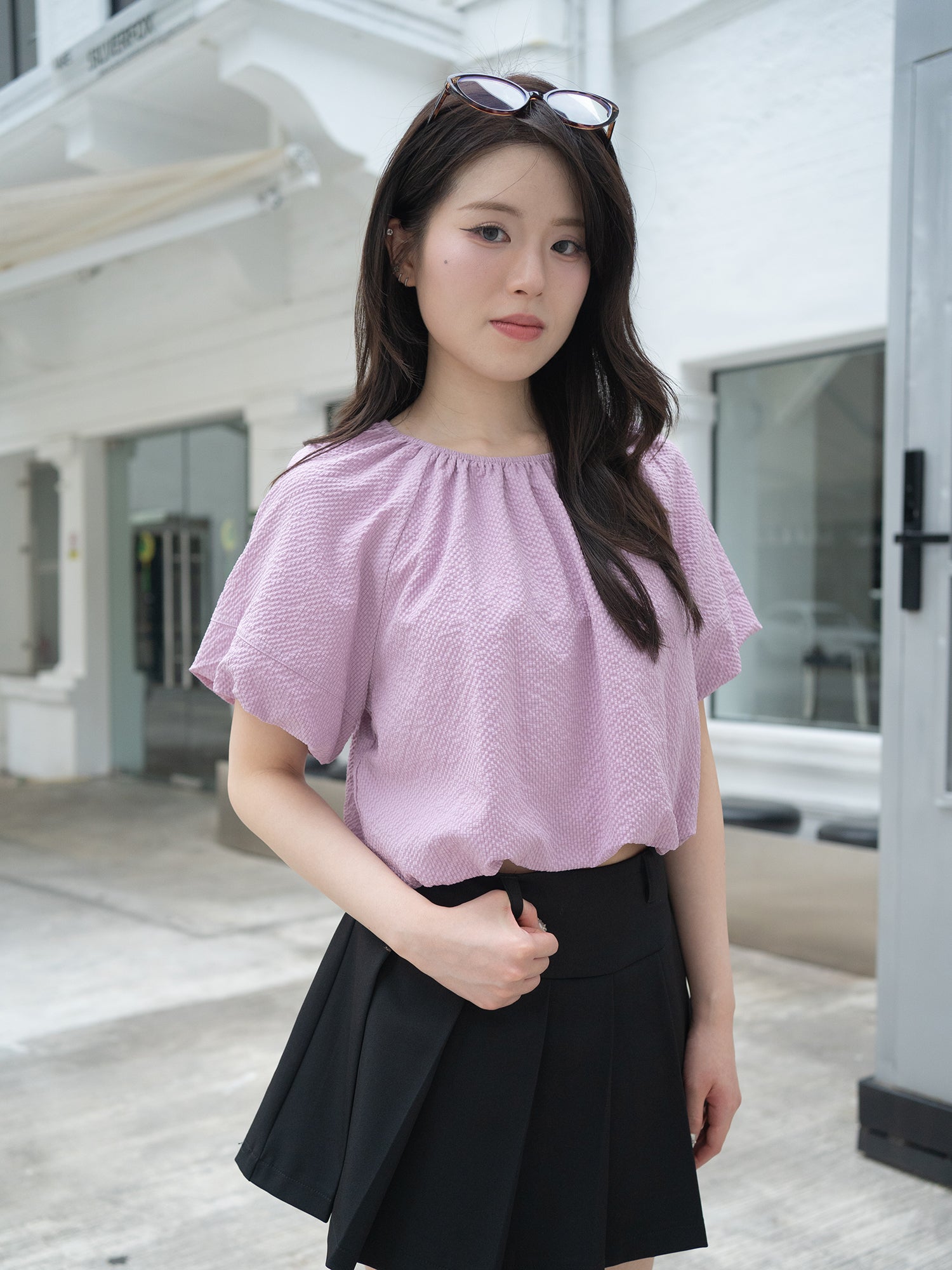 Puff Sleeve Crop Blouse