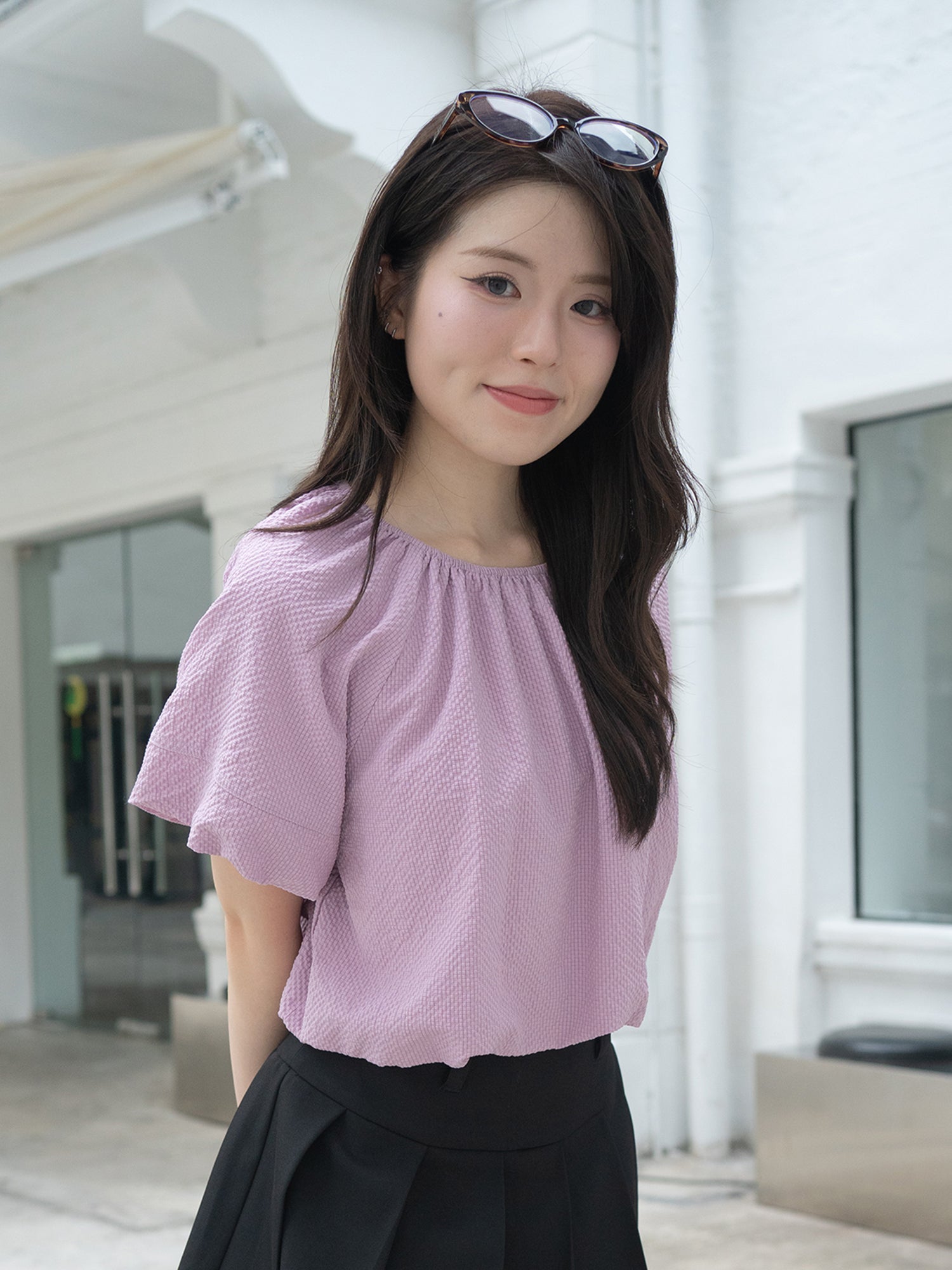 Puff Sleeve Crop Blouse