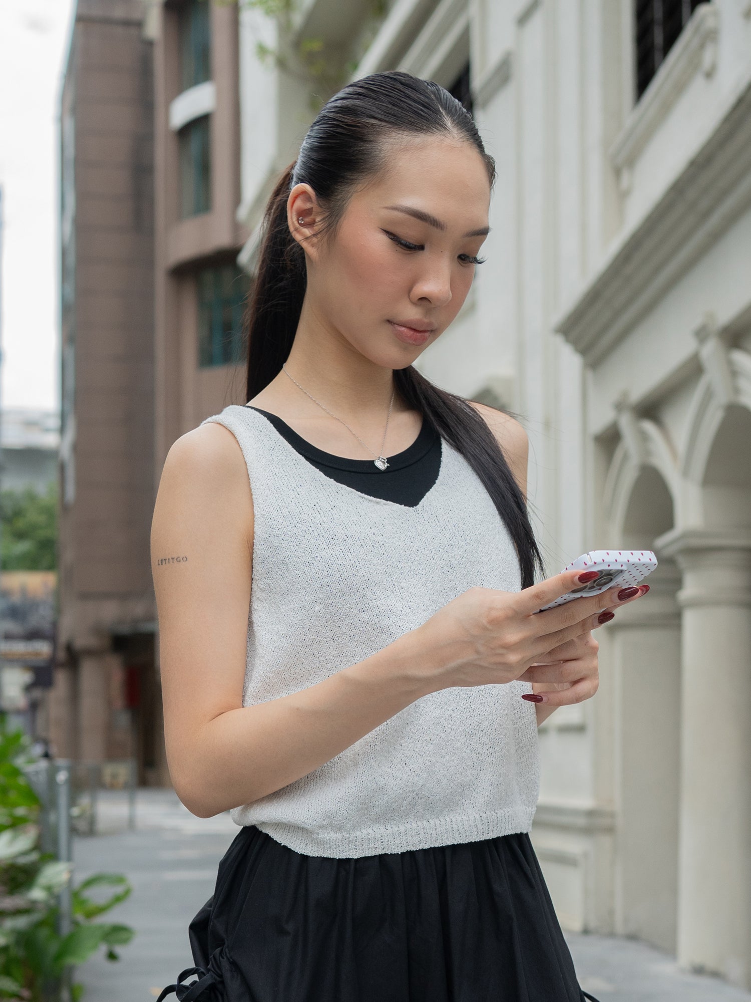 V-Neck Sleeveless Knit Top