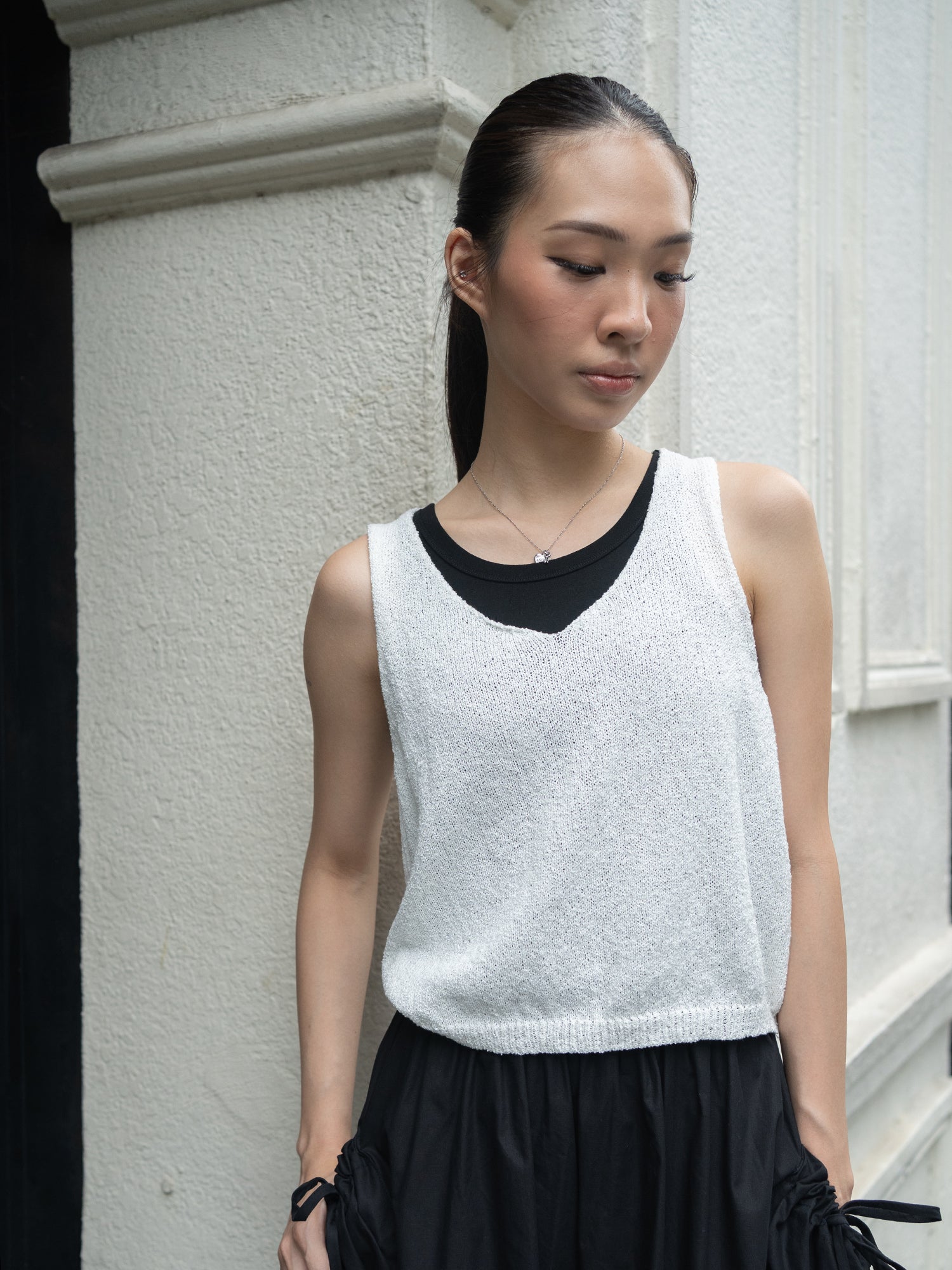 V-Neck Sleeveless Knit Top
