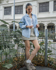 Textured Button-Down Loose-Fit Shirt