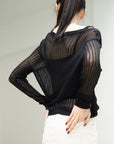 Netting Long Sleeve Knit Top