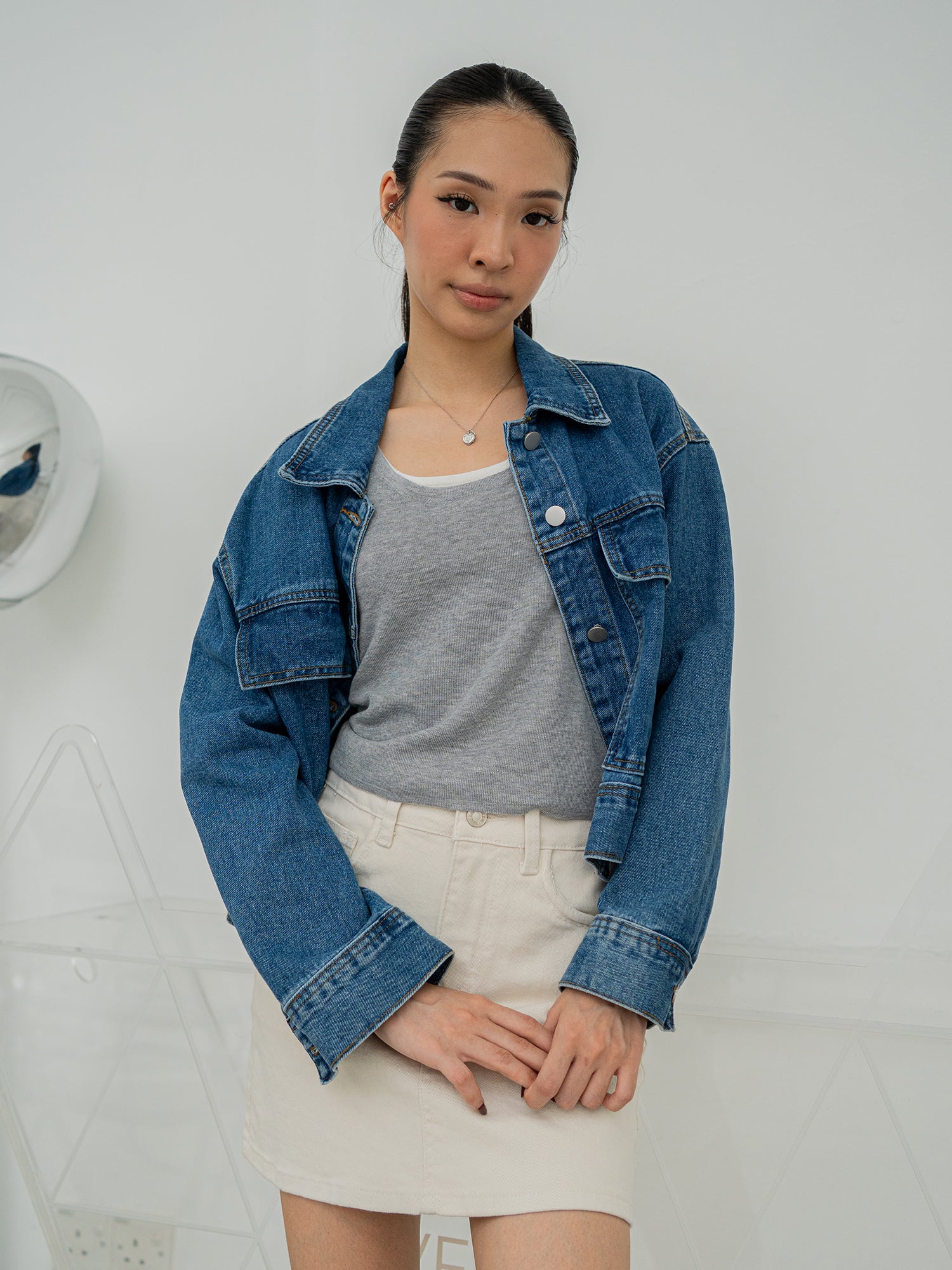 Drop shoulder loose Fit Jacket With Removable Hood