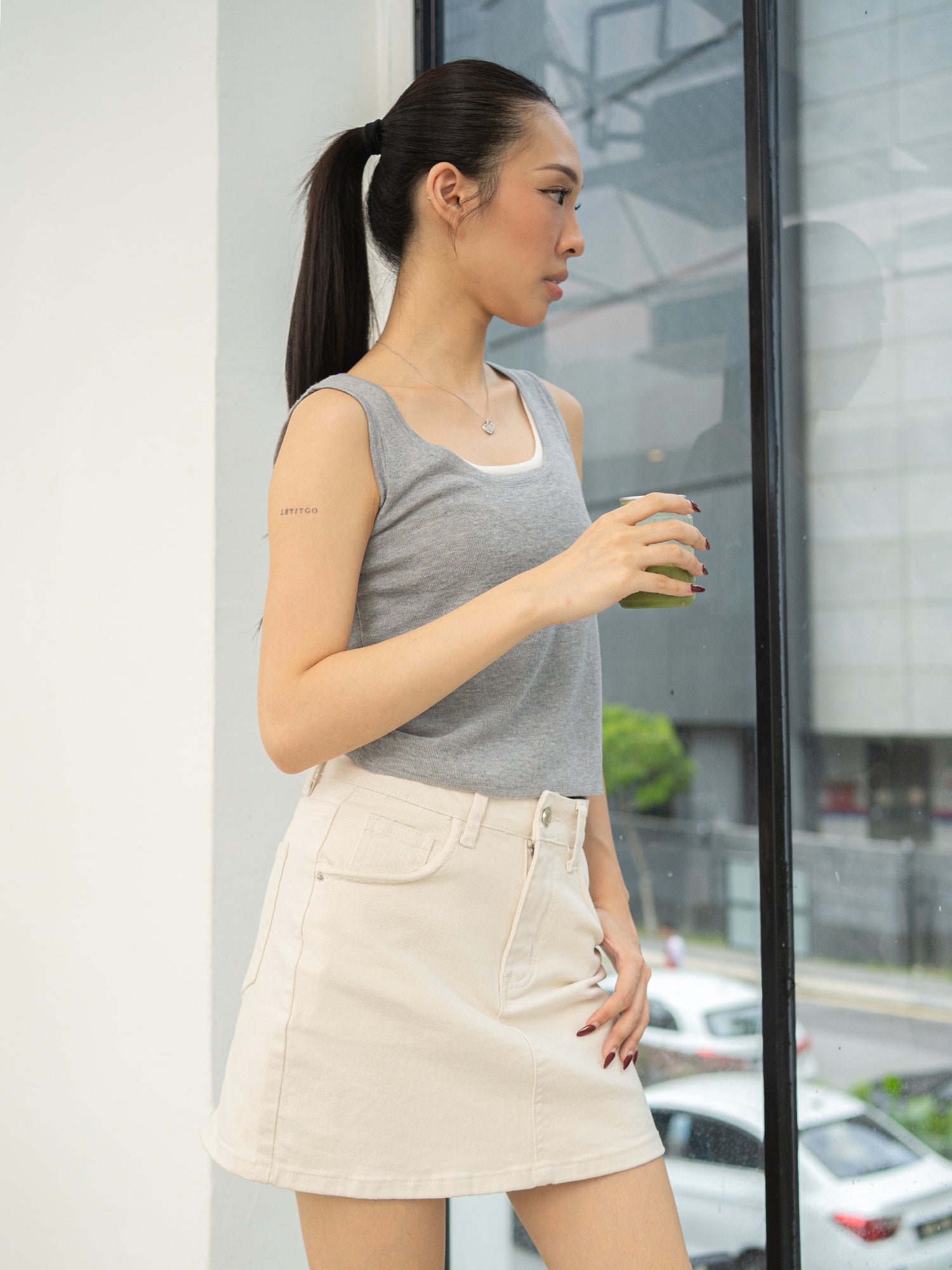 Scoop Neck Knit Tank Top