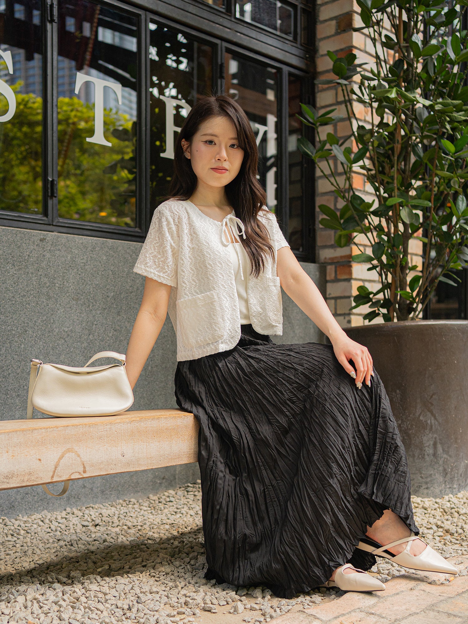 Lace Tie-Front Cardigan