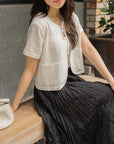 Lace Tie-Front Cardigan