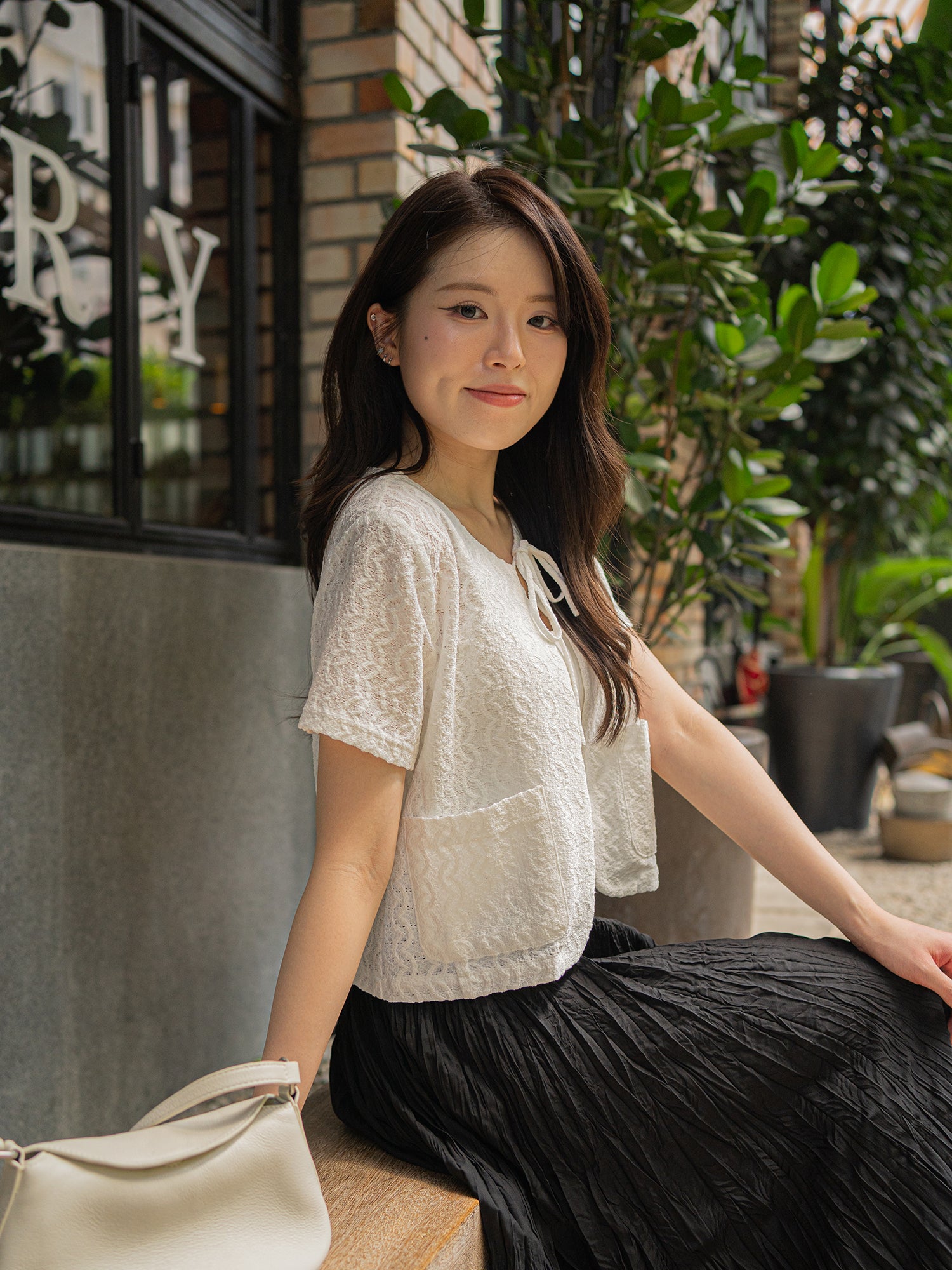 Lace Tie-Front Cardigan
