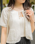 Lace Tie-Front Cardigan