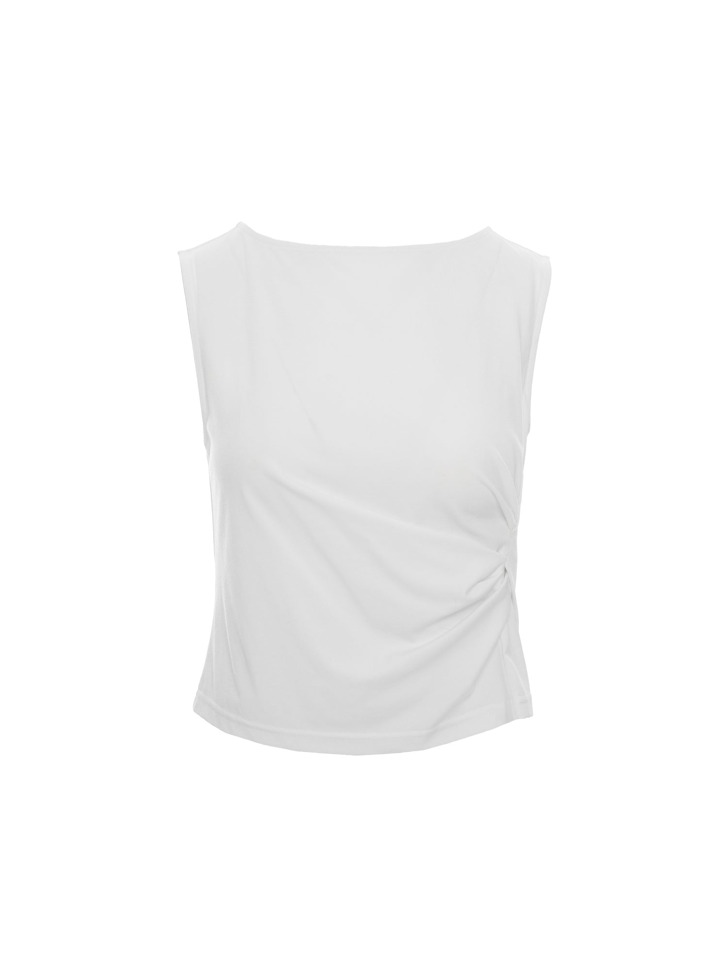 Side-Gathered Sleeveless Top