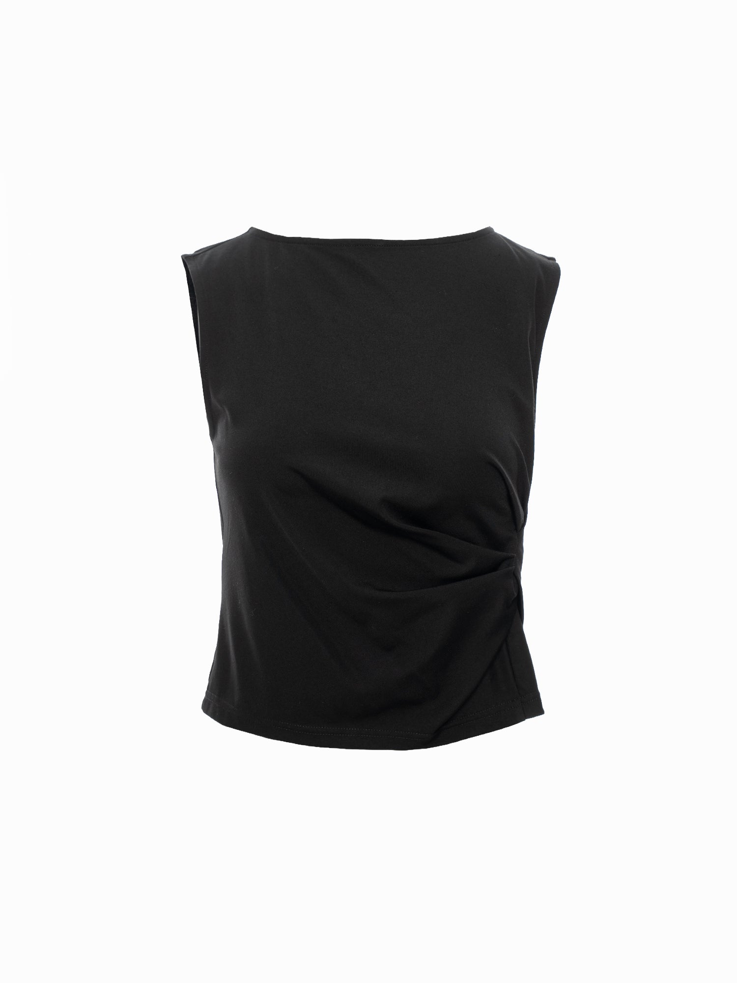 Side-Gathered Sleeveless Top