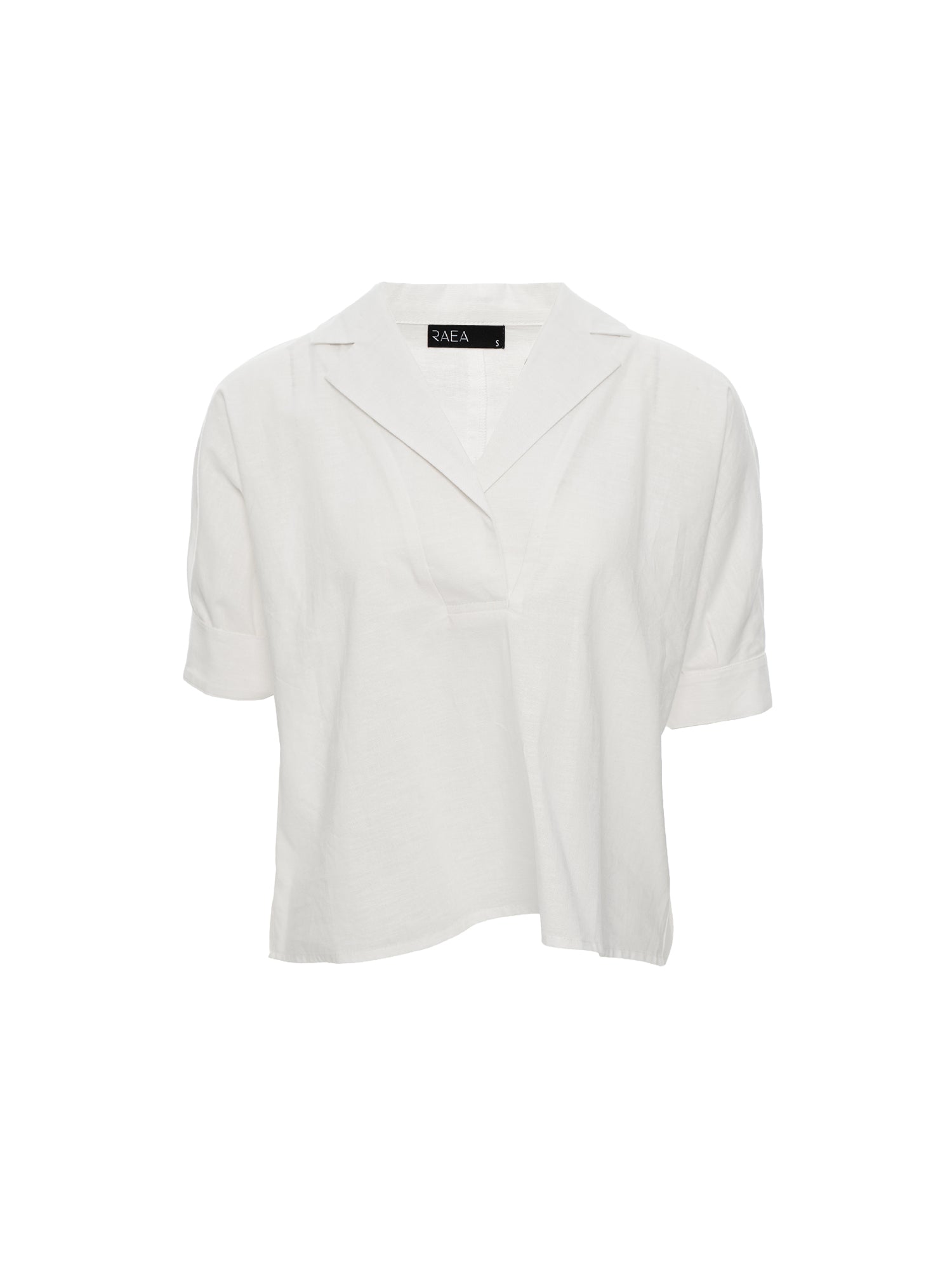 Notch-Lapel Popover Blouse