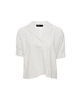 Notch-Lapel Popover Blouse