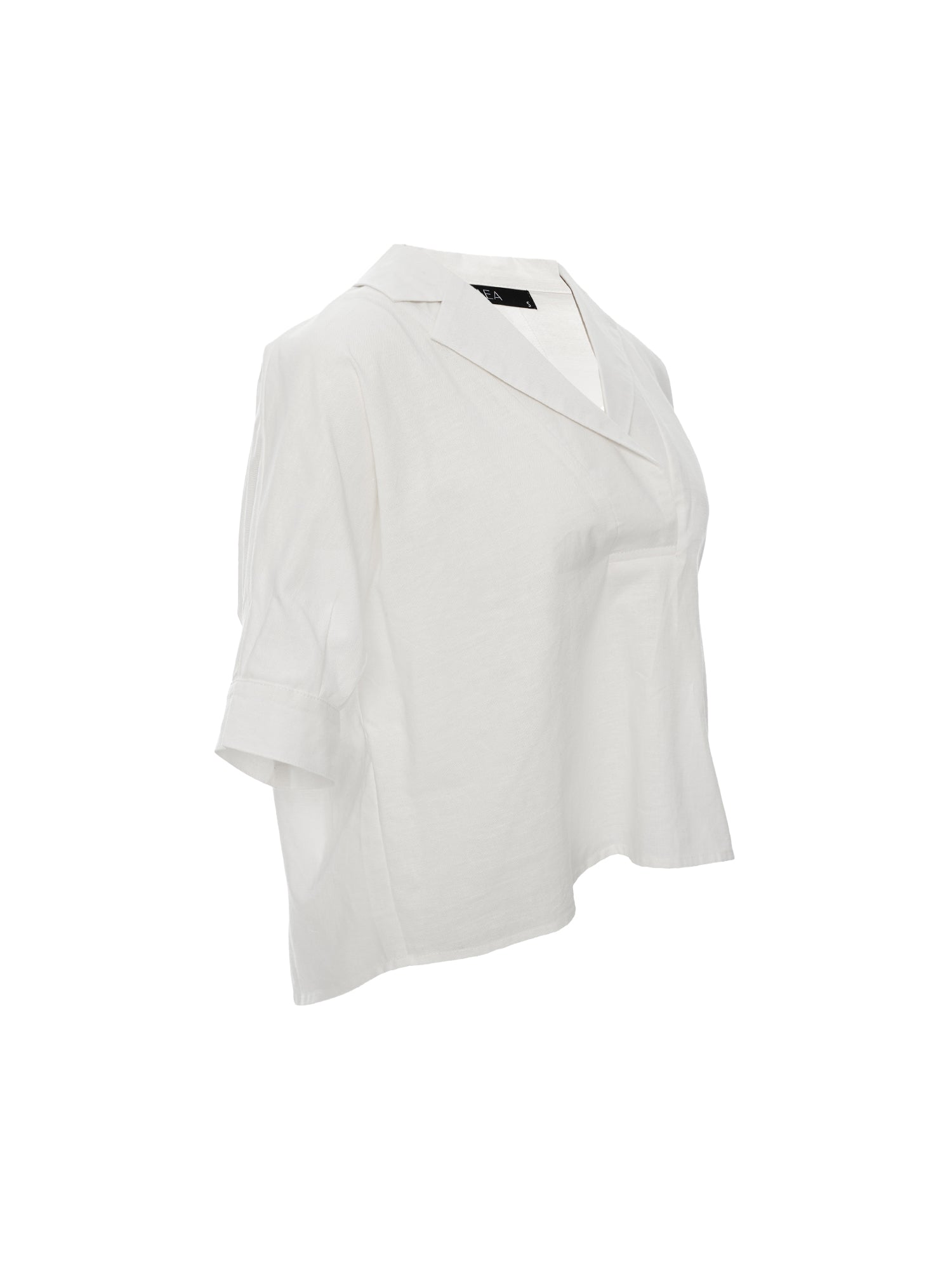 Notch-Lapel Popover Blouse