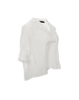 Notch-Lapel Popover Blouse