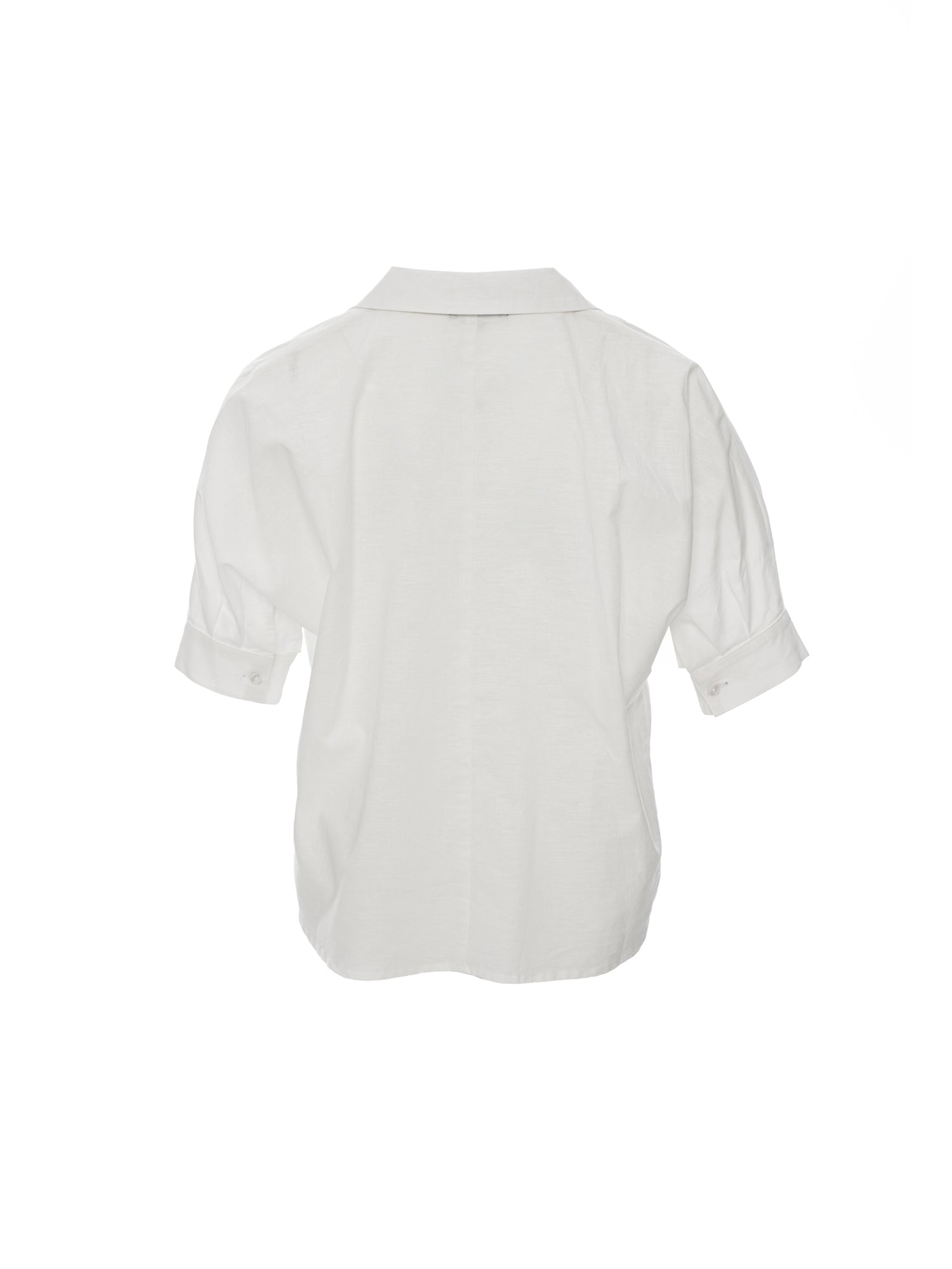 Notch-Lapel Popover Blouse
