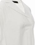 Notch-Lapel Popover Blouse
