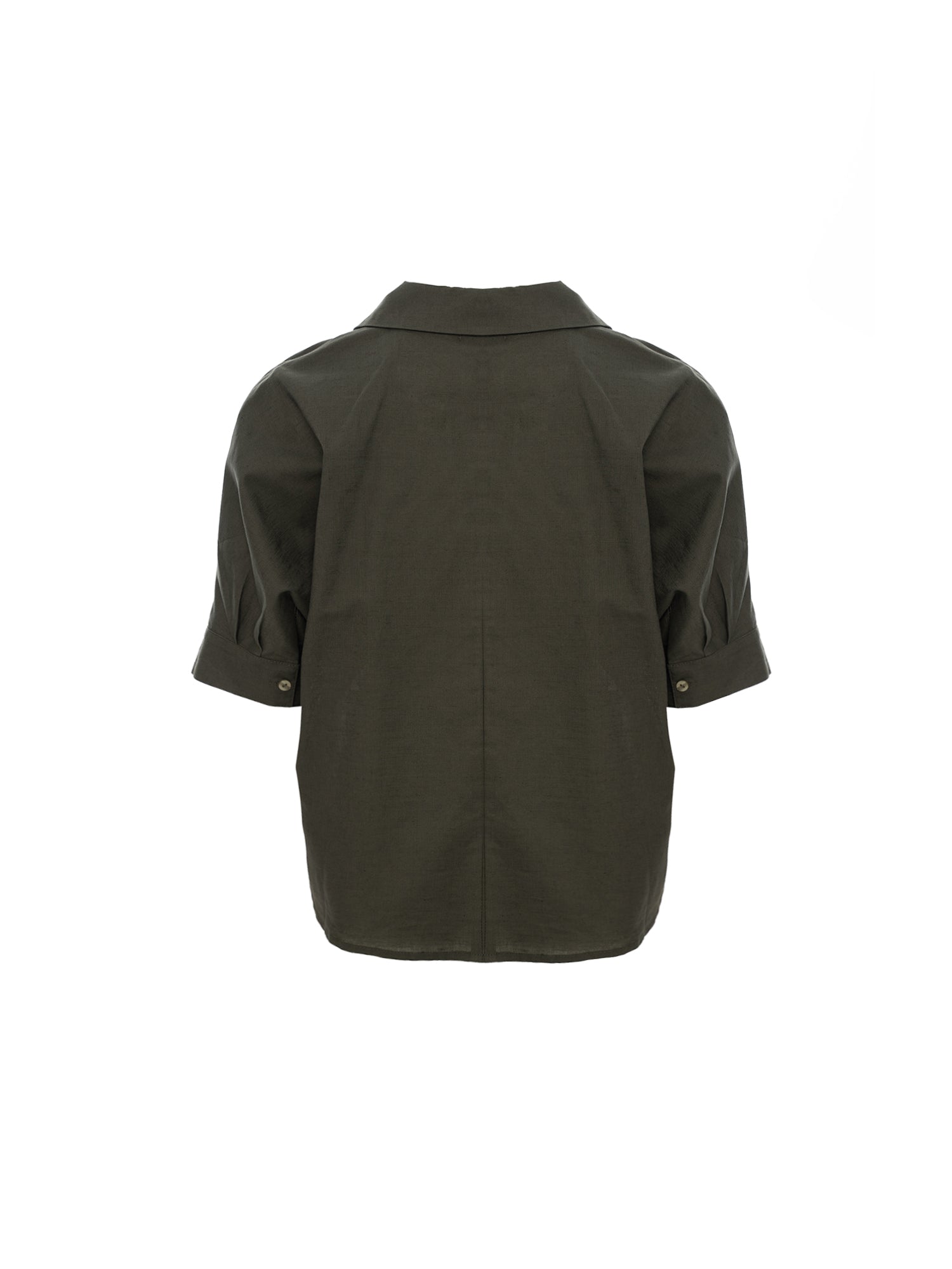 Notch-Lapel Popover Blouse
