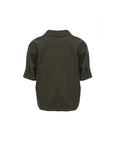 Notch-Lapel Popover Blouse