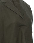 Notch-Lapel Popover Blouse