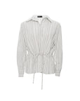 Pinstripe Peplum Blouse