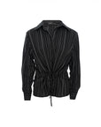 Pinstripe Peplum Blouse