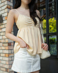 Flowy Textured Cami with Thin Straps Top