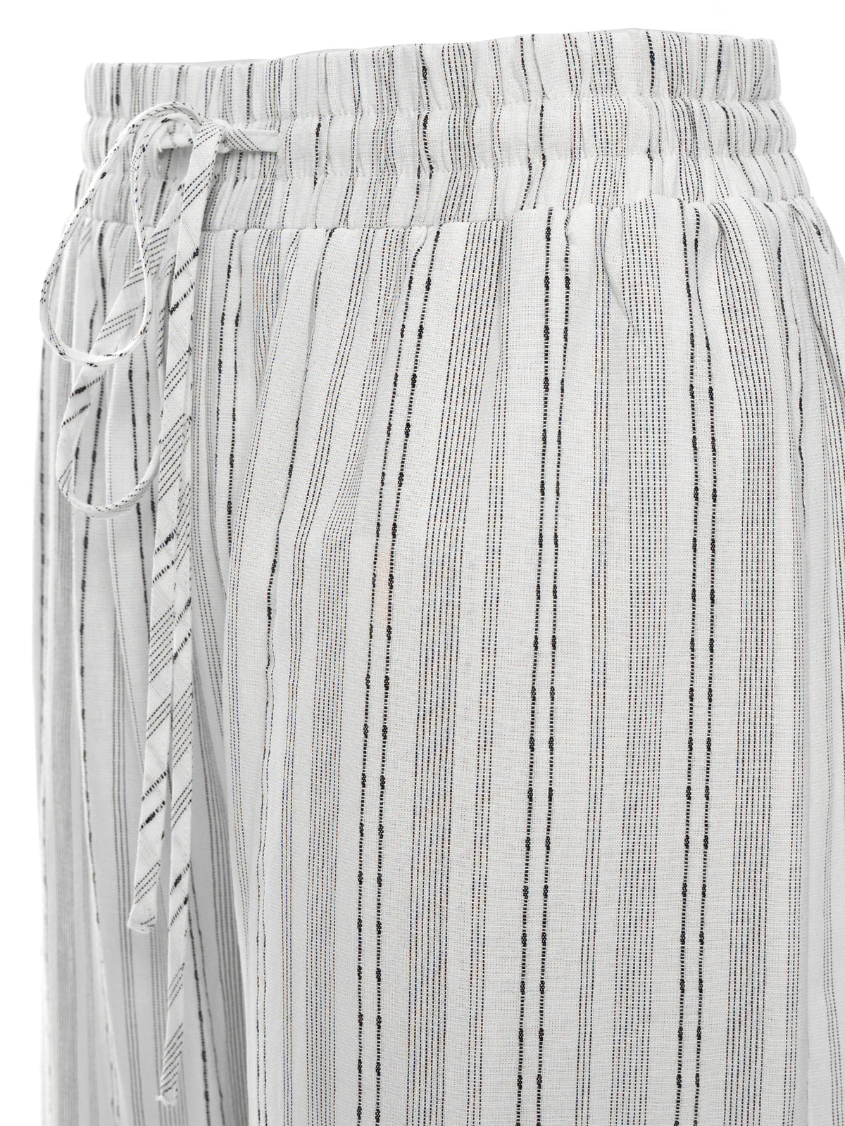 Textured Pinstripe Drawstring Pant
