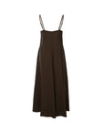 Sleeveless V-Neck Denim-Like Midi Dress