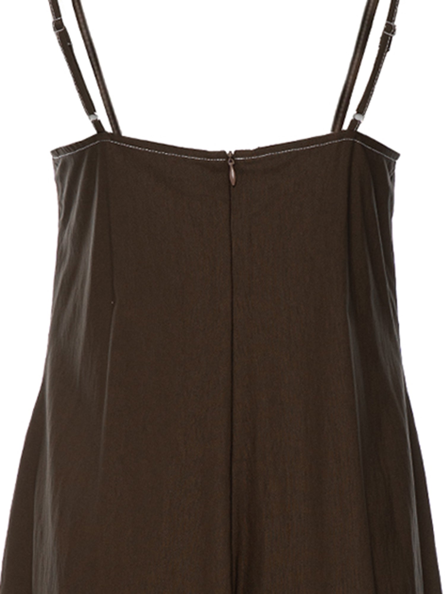 Sleeveless V-Neck Denim-Like Midi Dress
