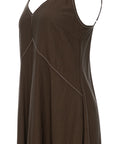 Sleeveless V-Neck Denim-Like Midi Dress