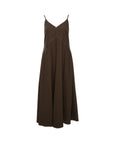 Sleeveless V-Neck Denim-Like Midi Dress