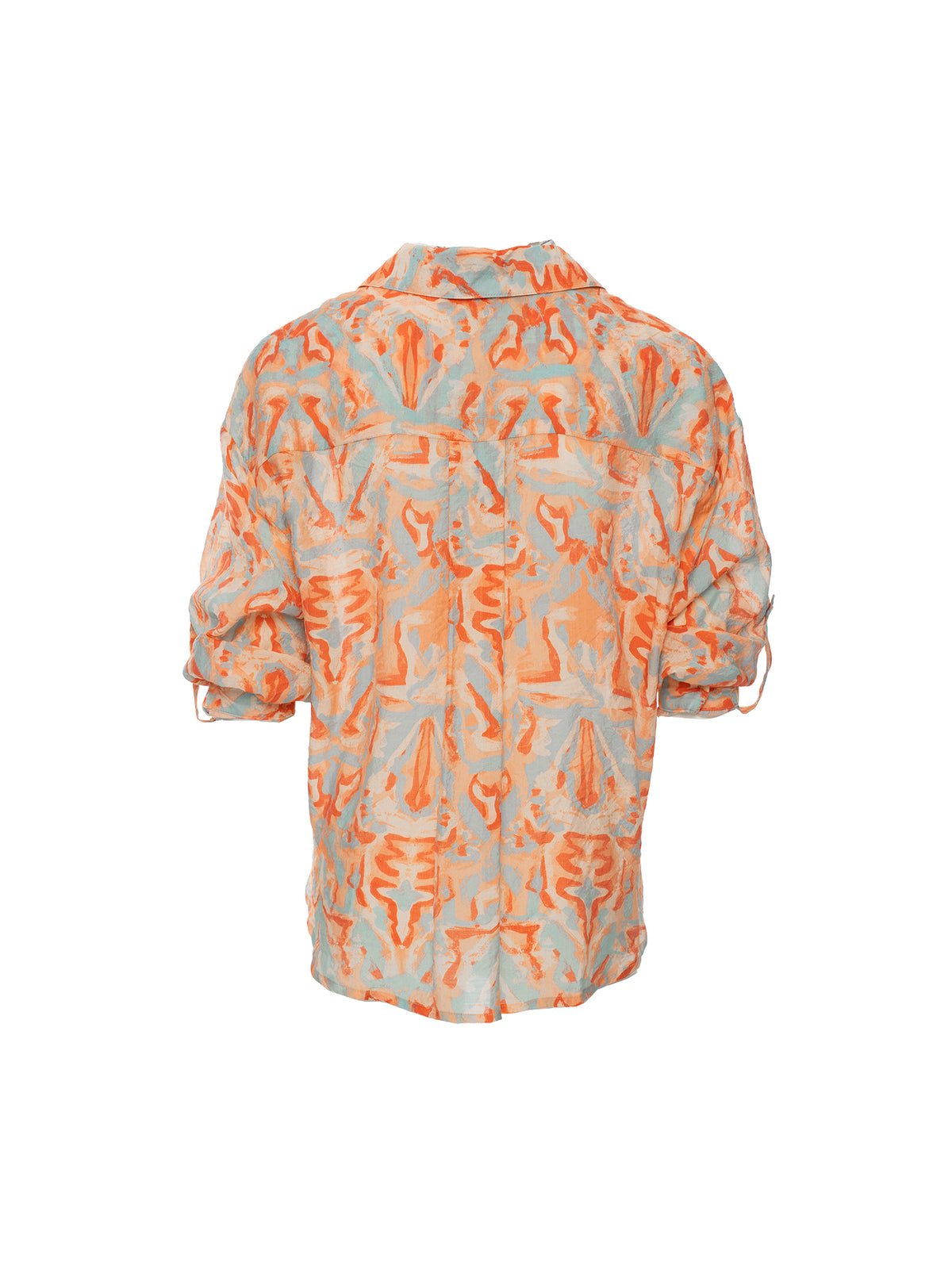 Printed Collar Wrap Shirt