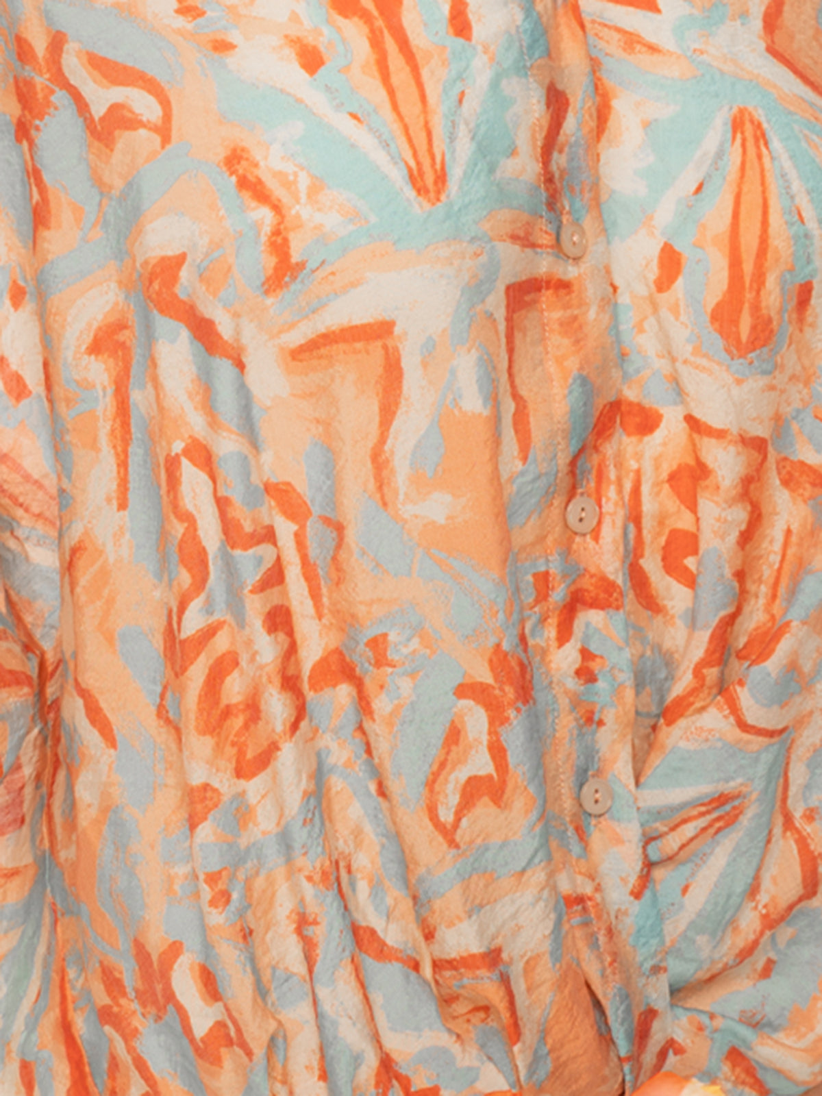 Printed Collar Wrap Shirt
