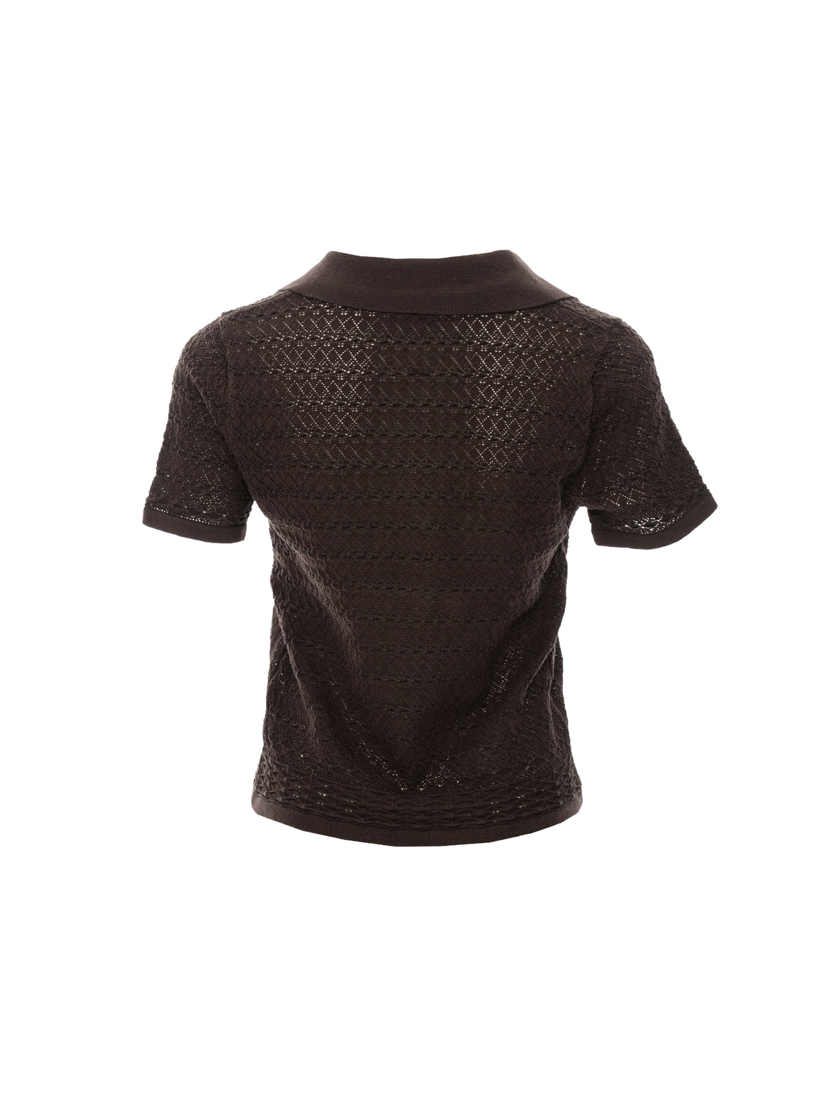 Pointelle Knit Polo Shirt