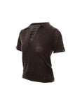 Pointelle Knit Polo Shirt