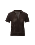 Pointelle Knit Polo Shirt