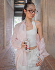 Back-Knot Collar Shirt