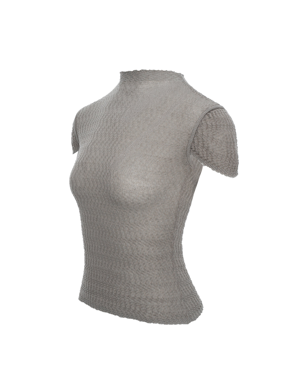 Mock Neck Textured Knit Top