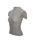 Mock Neck Textured Knit Top