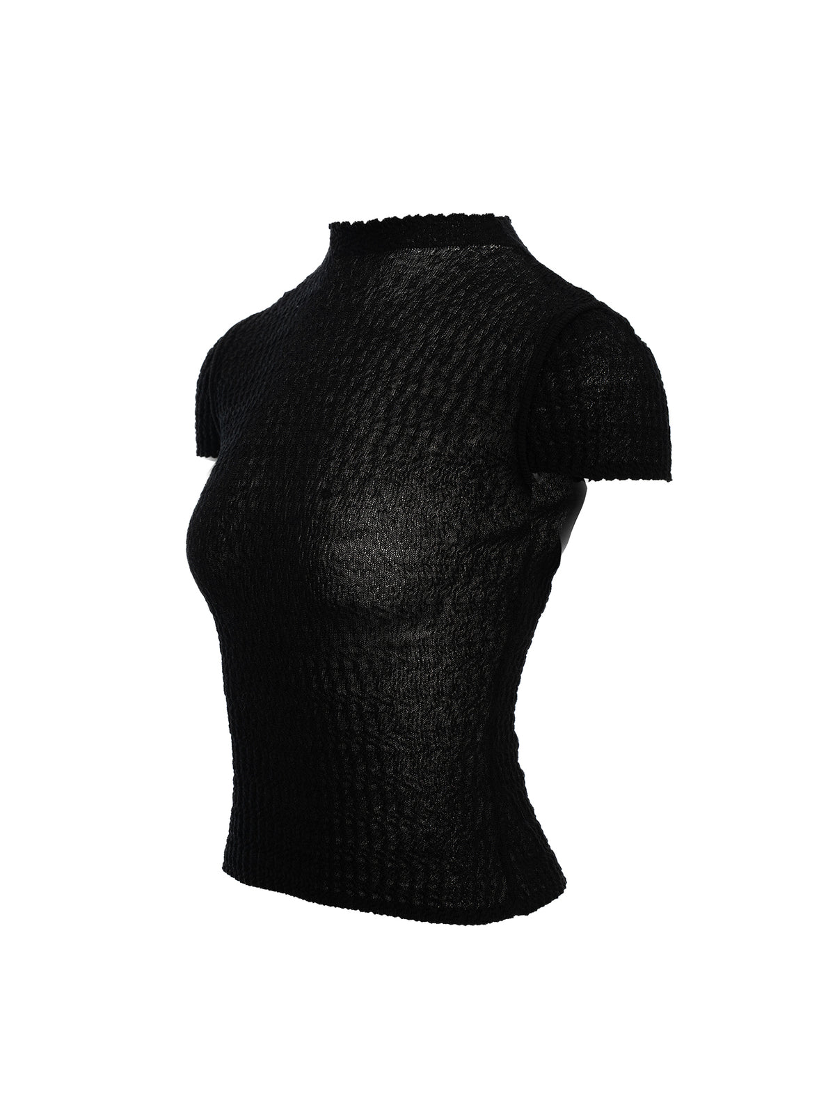Mock Neck Textured Knit Top