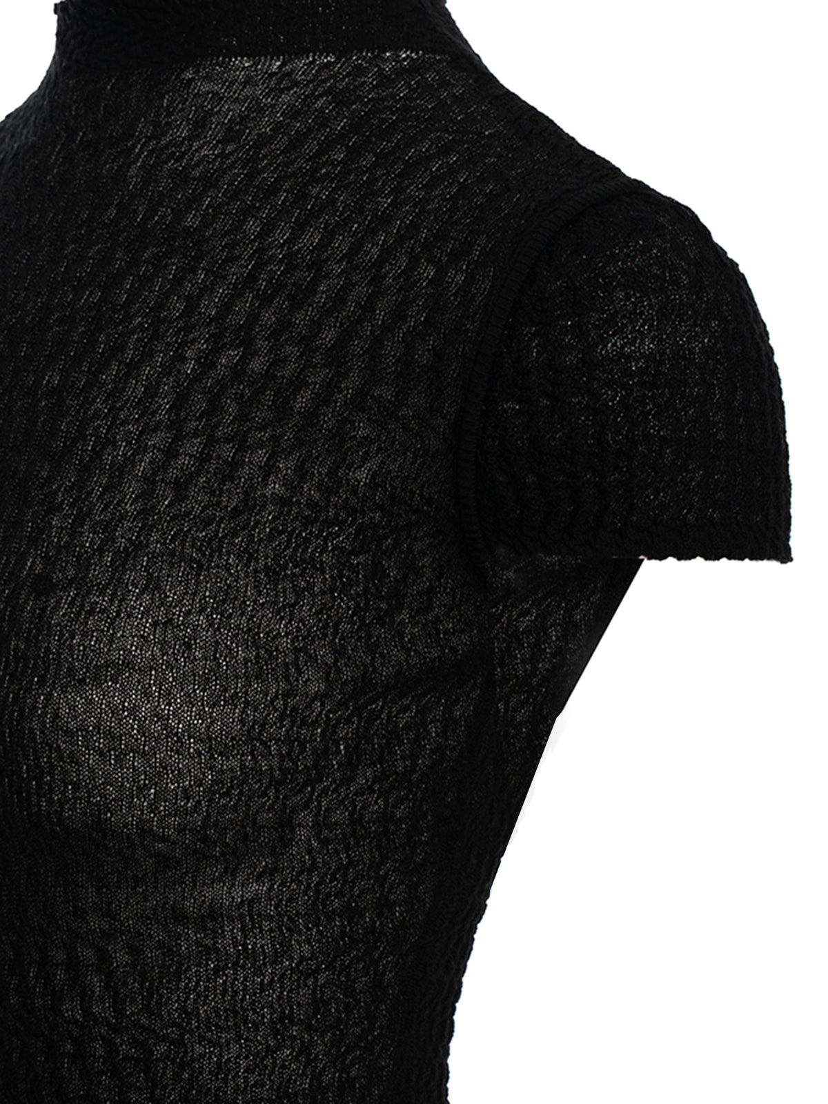 Mock Neck Textured Knit Top