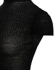 Mock Neck Textured Knit Top